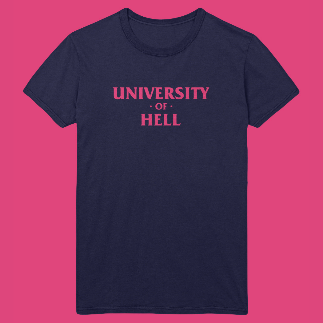 10-Year Anniversary Tee - Pink on Midnight Navy - Front and Back