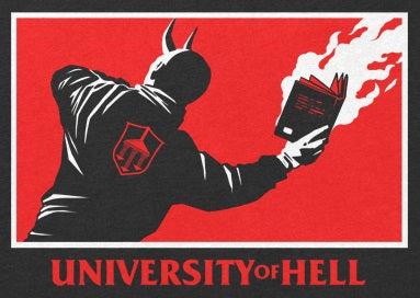 U-Hell Molotov Book Tee - Red on Black - Front Only
